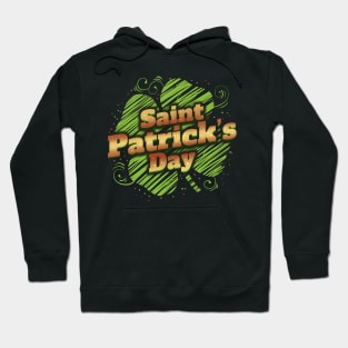 Stylized Four Leaf Clover Shamrock For St Patricks Day Hoodie